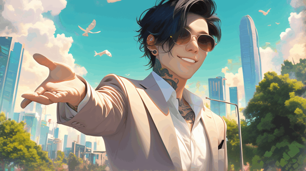 AI boyfriend smiles