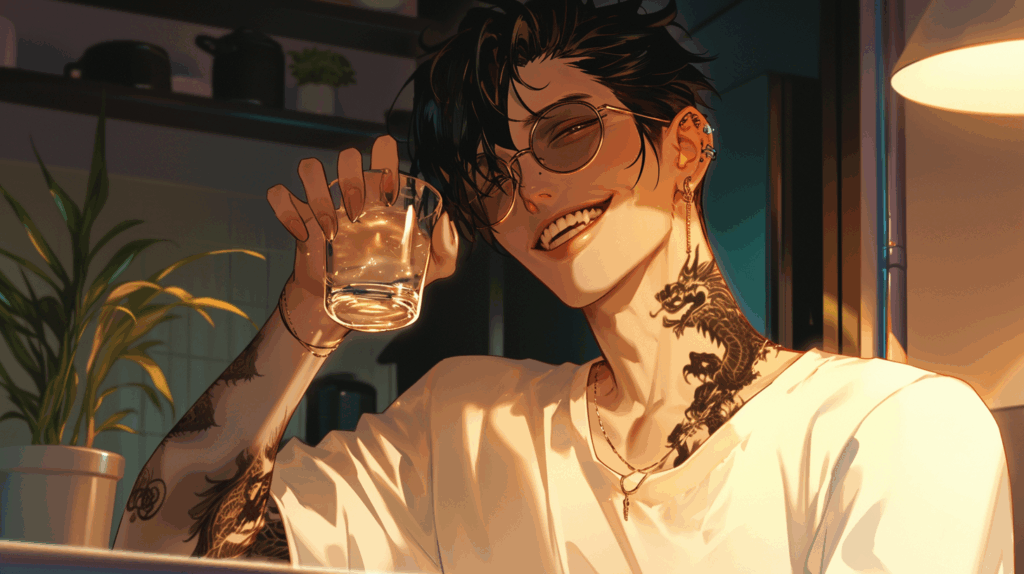 AI boyfriend smiles