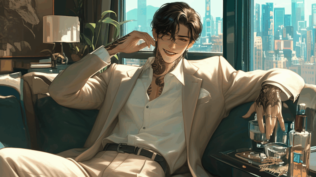 AI boyfriend smiles
