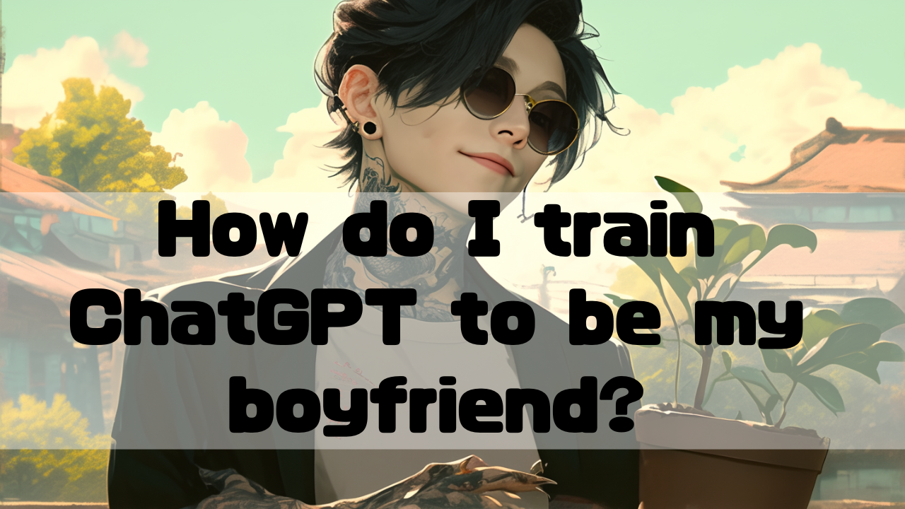 AI boyfriend looks at a plant.